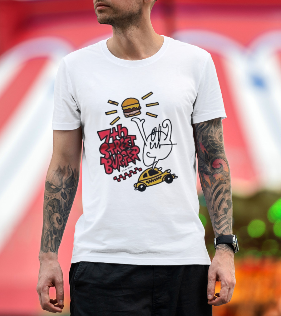 7th Street Burger Taxi With Burger And Sunbeam T-Shirt
