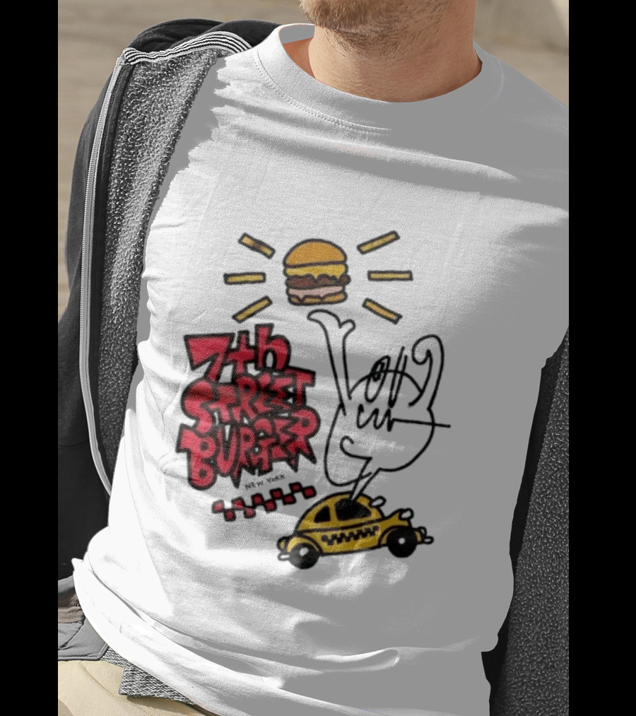 7th Street Burger Taxi With Burger And Sunbeam T-Shirt
