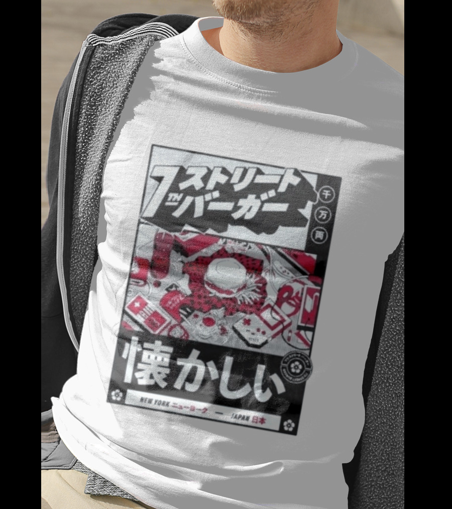 Natsukashii Street Burger New York Japan Retro Gaming T-Shirt