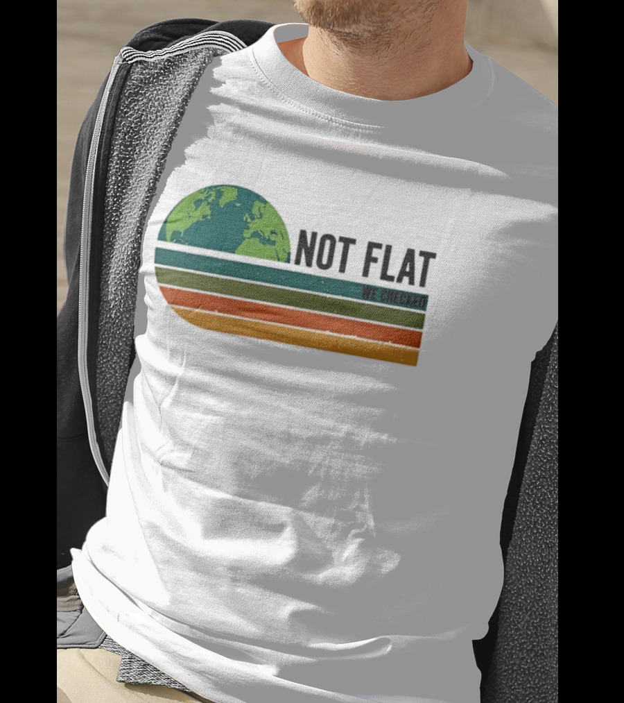 Not Flat We Checked Earth Globe Retro Stripes T-Shirt