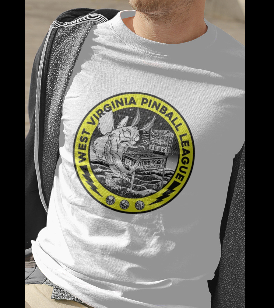 West Virginia Pinball League Mothman Weird Wonderful T-Shirt