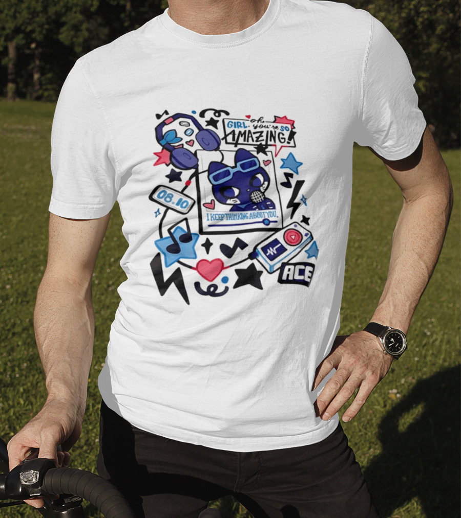 Oh Girl You're So Amazing Ace 0810 Music Style Retro Audio Visuals T-Shirt