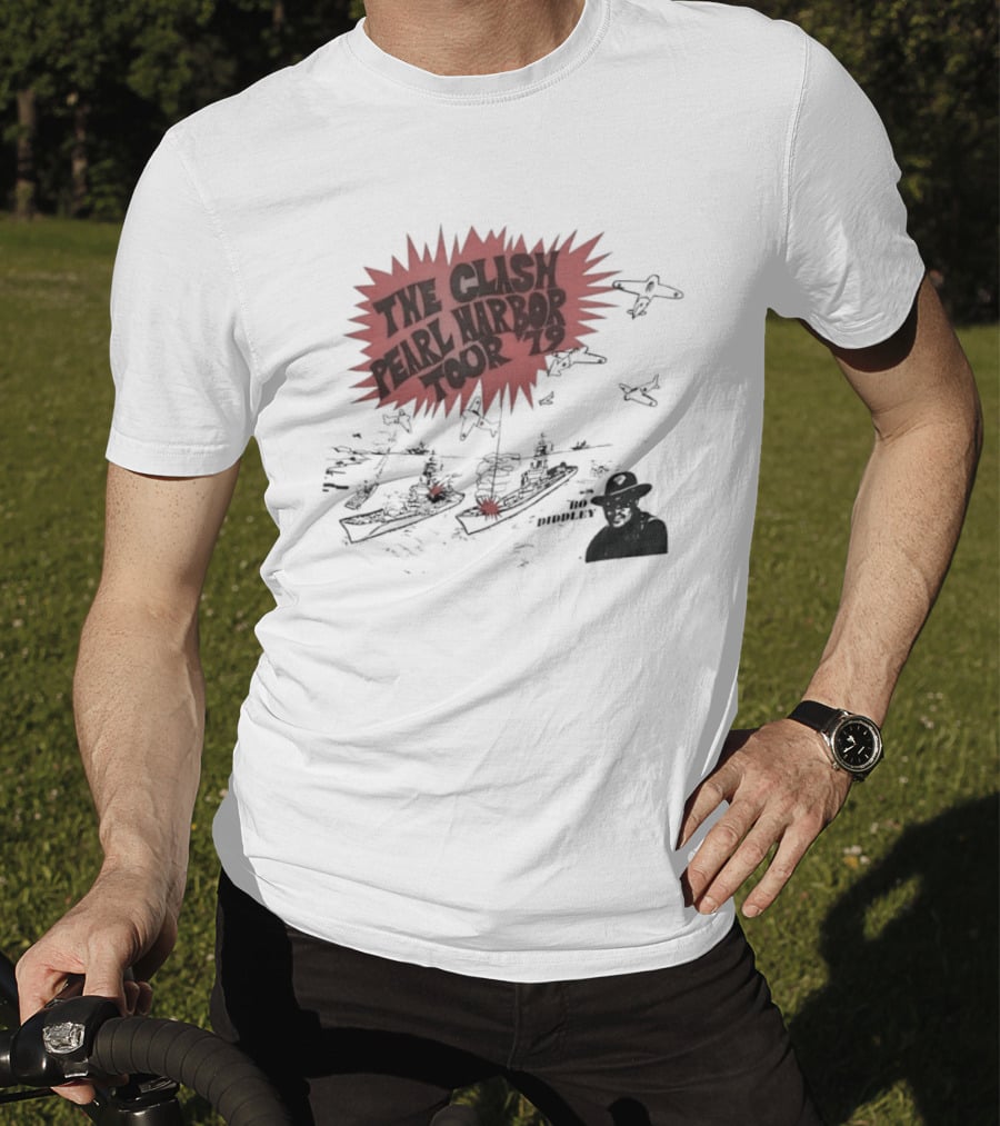The Clash Pearl Harbor Tour 79 Bo Diddley Live Concert Vintage Punk Rock Music T-Shirt