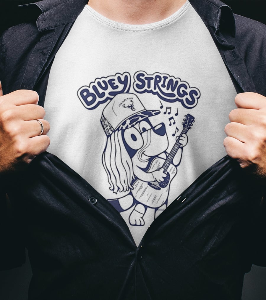Bluey Strings Play Guitar T-Shirt