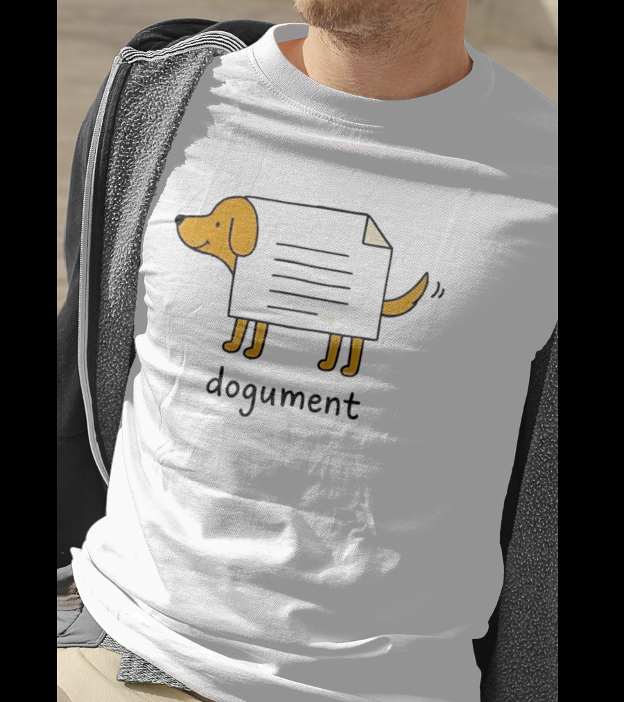 Dogument Dog Paper Pun Document Office T-Shirt