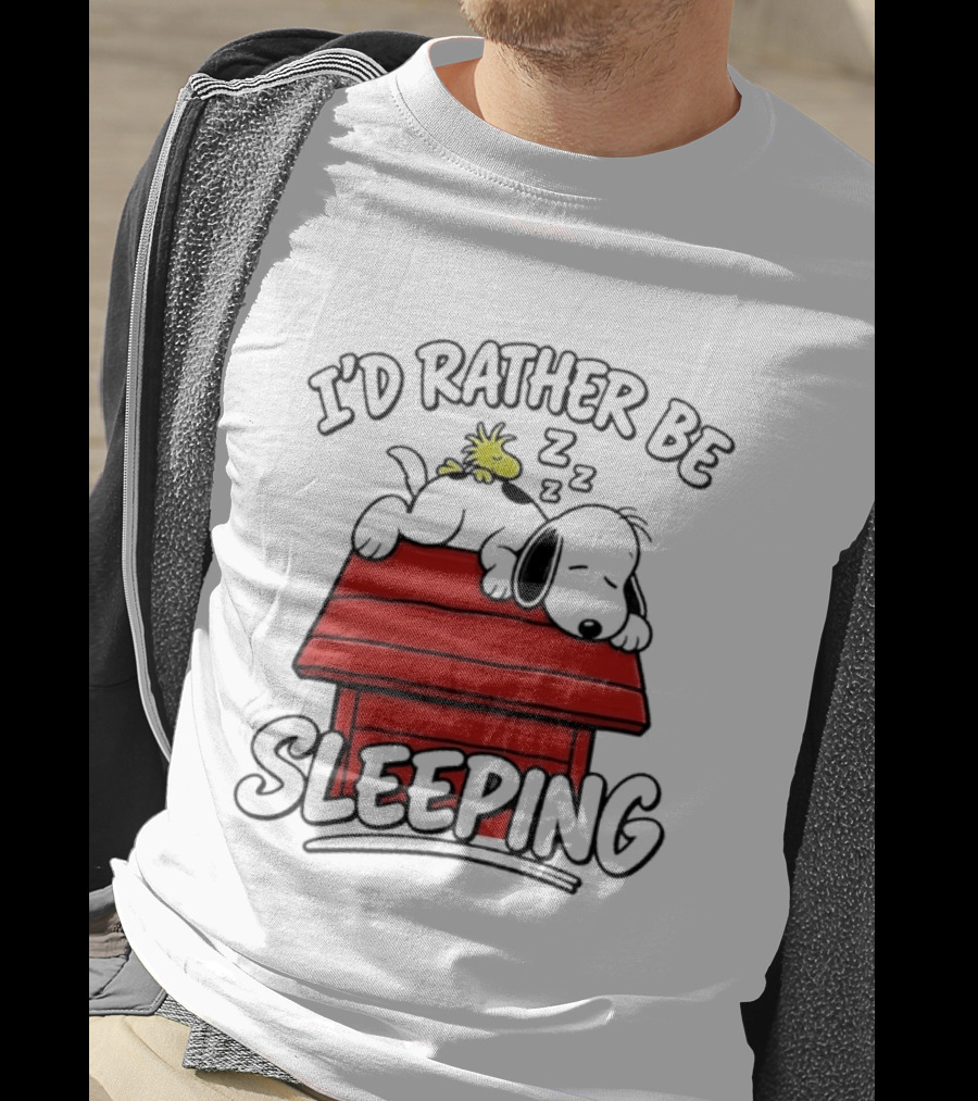 I’d Rather Be Sleeping Snoopy And Woodstock T-Shirt