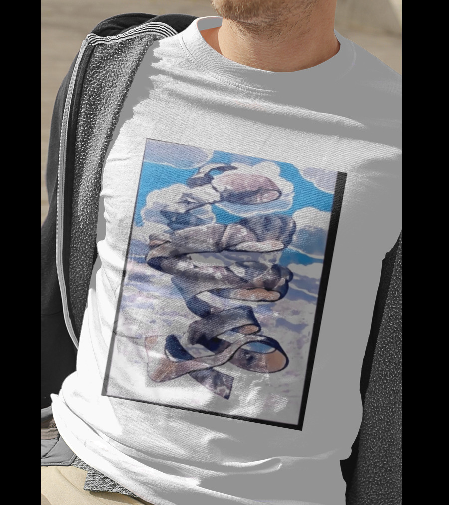 Cloudy Sky Ribbon Twirl T-Shirt