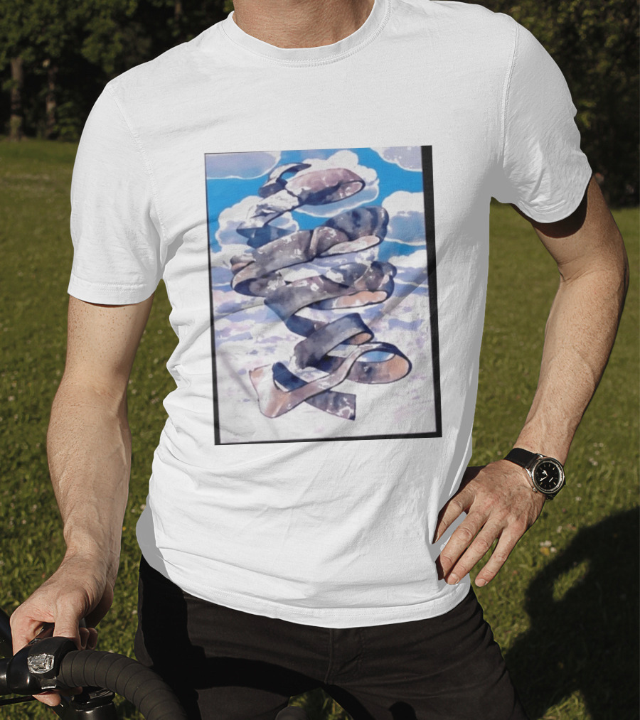 Cloudy Sky Ribbon Twirl T-Shirt