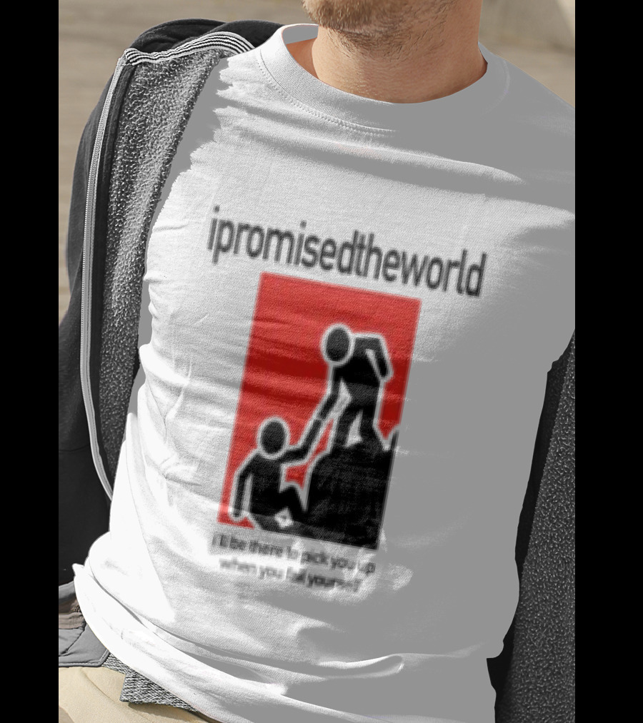 Ipromisedtheworld Helping Hand Support Black Text Red T-Shirt