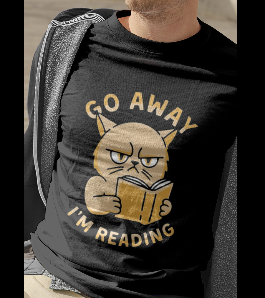Go Away I'm Reading Grumpy Cat Book Lover T-Shirt