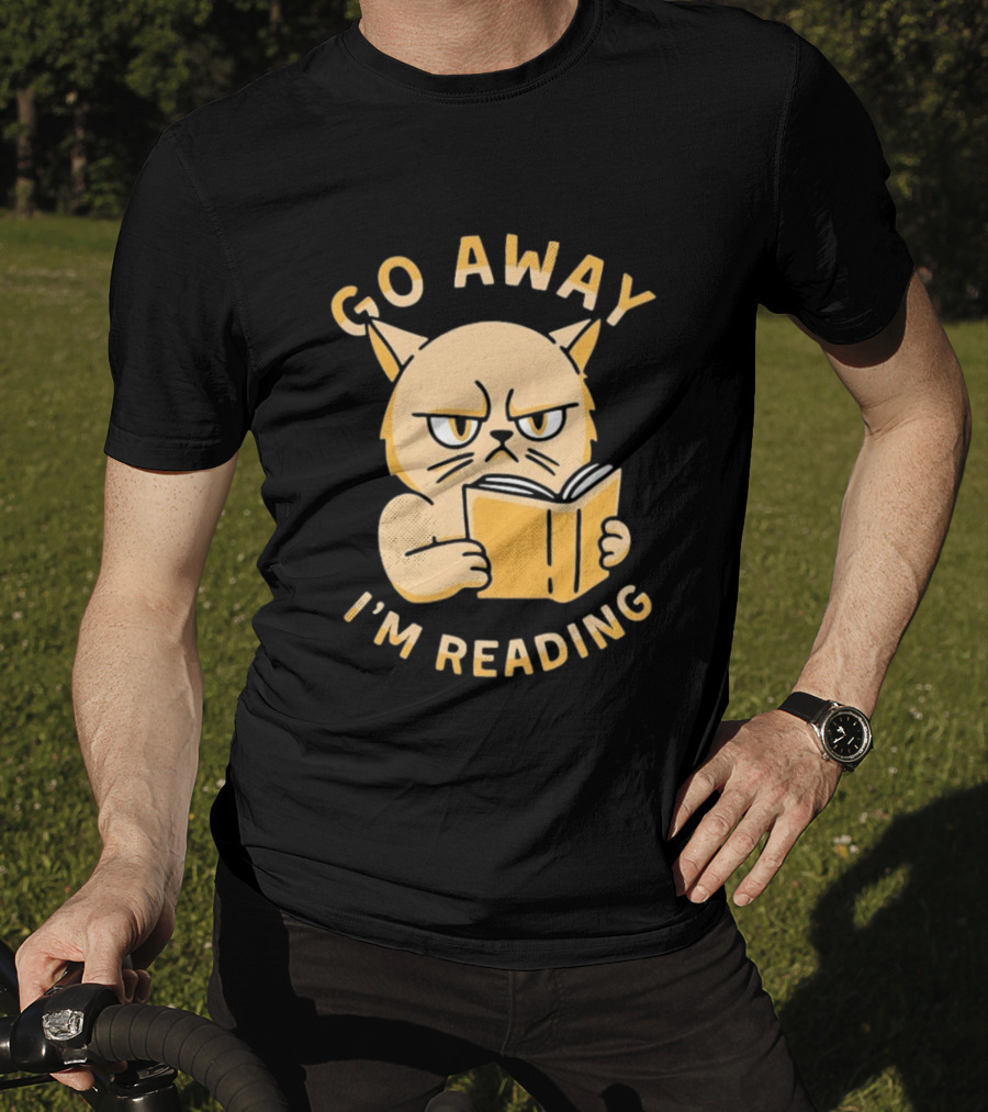 Go Away I'm Reading Grumpy Cat Book Lover T-Shirt