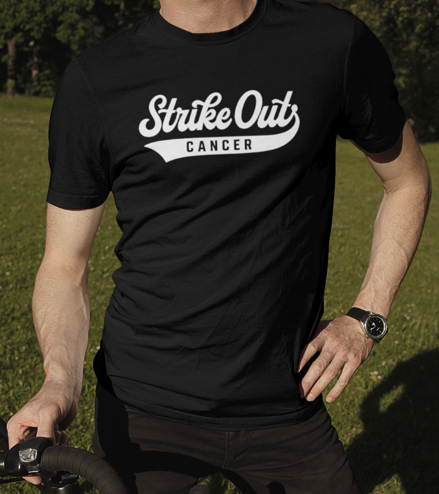 Strike Out Cancer Baseball Charity Awareness Campaign T-Shirt