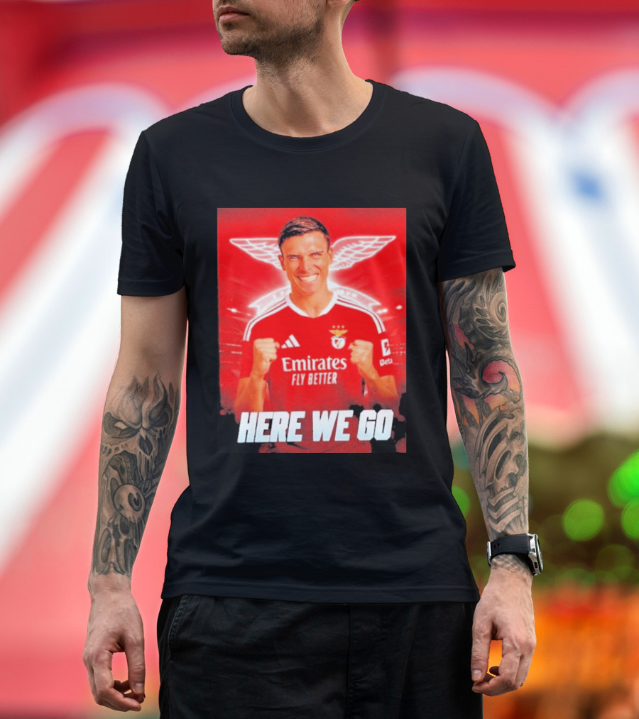 João Palhinha Benfica Transfer Here We Go Emirates Fly Better T-Shirt