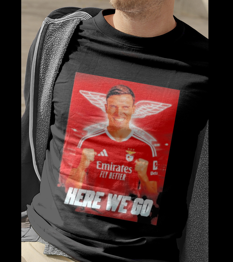 João Palhinha Benfica Transfer Here We Go Emirates Fly Better T-Shirt