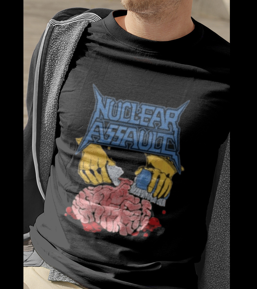 Nuclear Assault Brain Scrubbing Art Beyond Human Store Po Box Leftovers T-Shirt