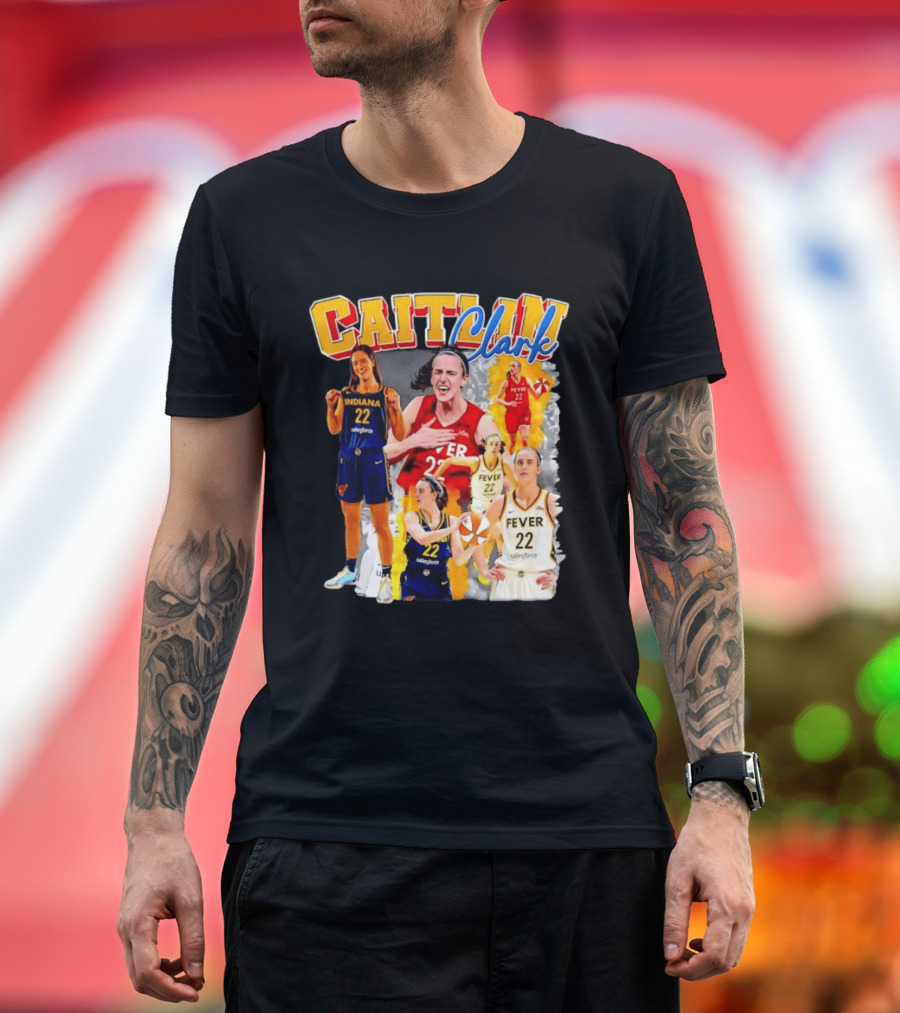 Caitlin Clark Indiana Fever 22 Basketball Athlete Action Montages T-Shirt