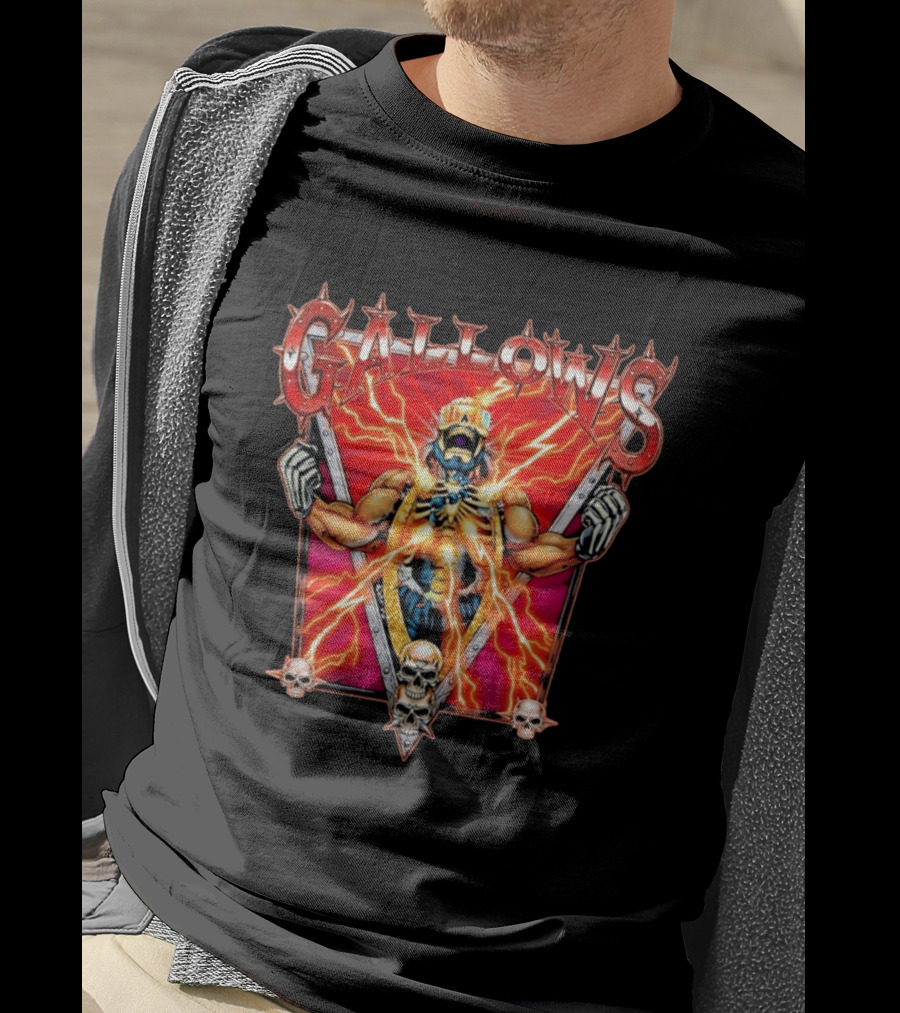 Gallows Wrestling Skull Warrior Electric Power T-Shirt