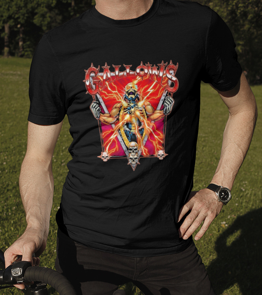 Gallows Wrestling Skull Warrior Electric Power T-Shirt