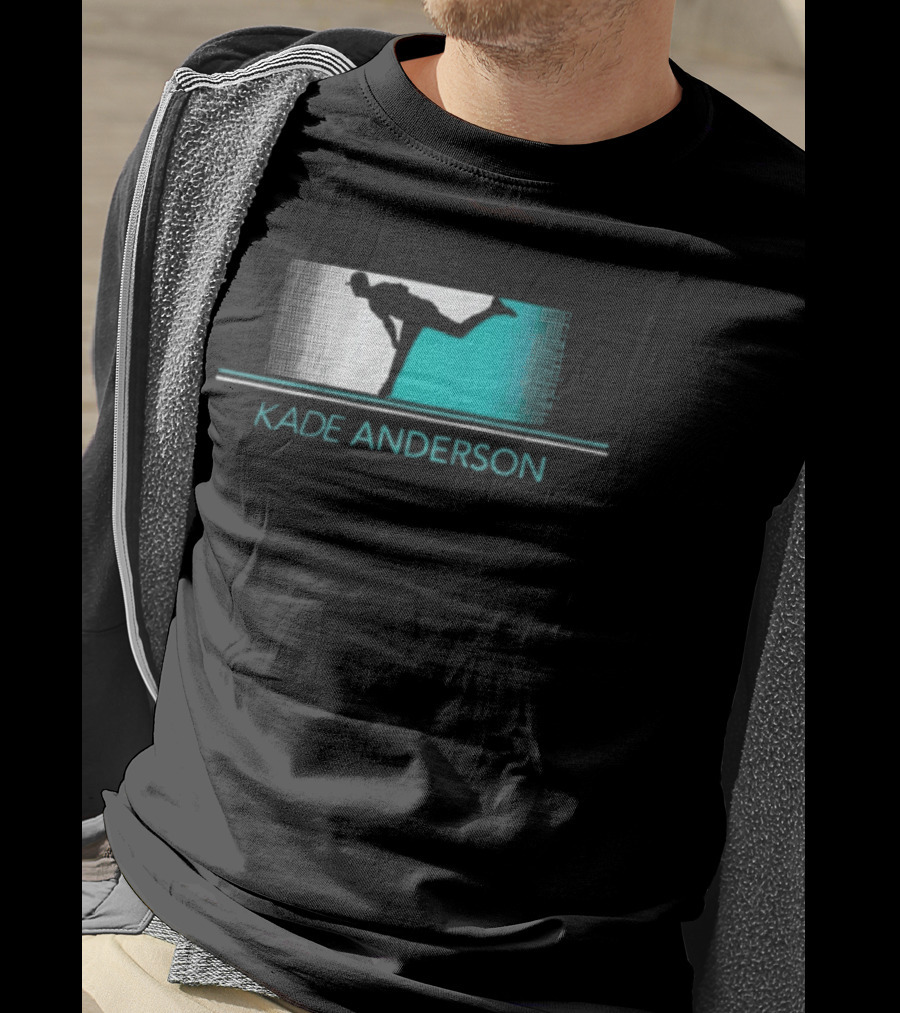 Kade Anderson Baseball Pitcher Halftone Teal T-Shirt