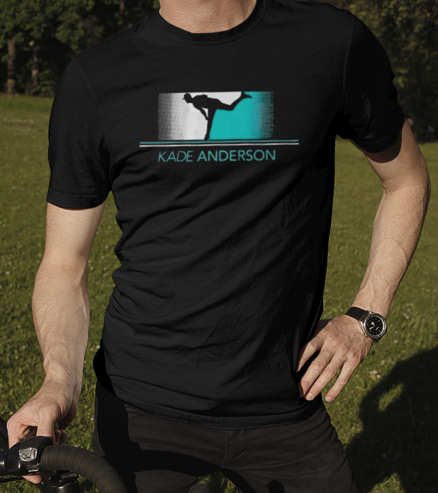 Kade Anderson Baseball Pitcher Halftone Teal T-Shirt