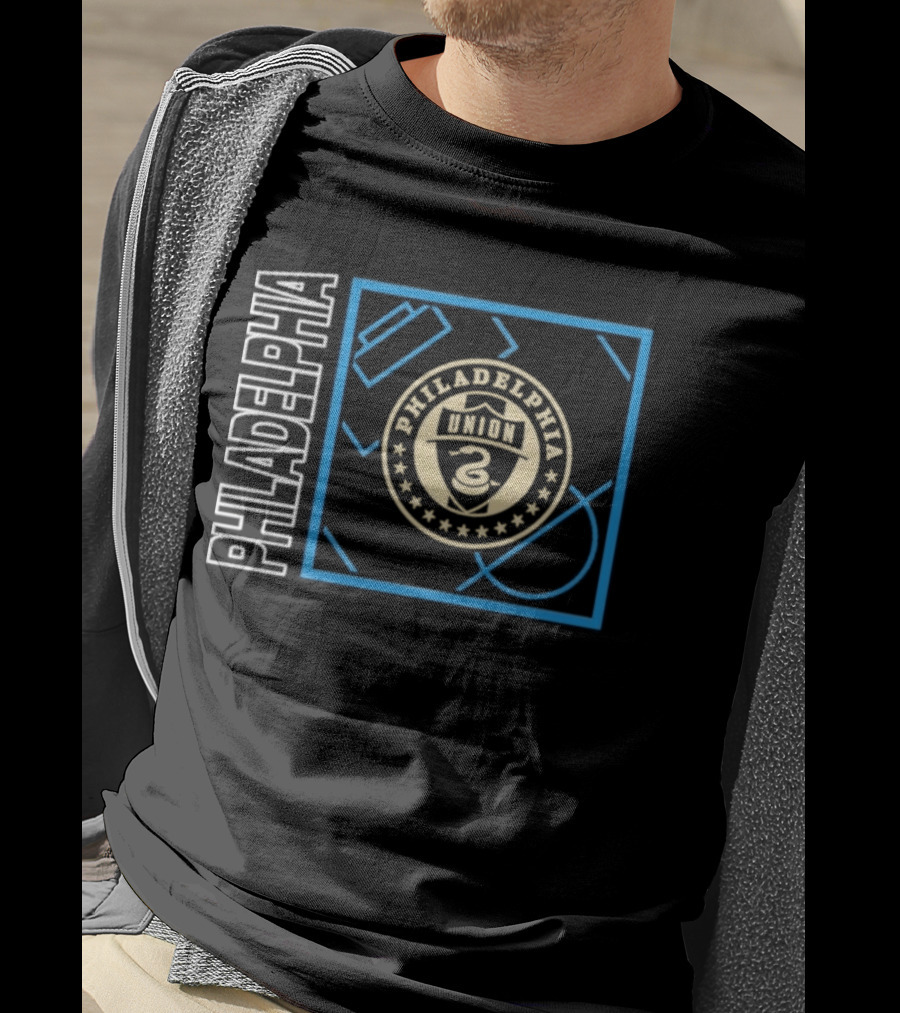 Philadelphia Union Black Big Tall Home Field Pop Personalized Soccer Gear T-Shirt