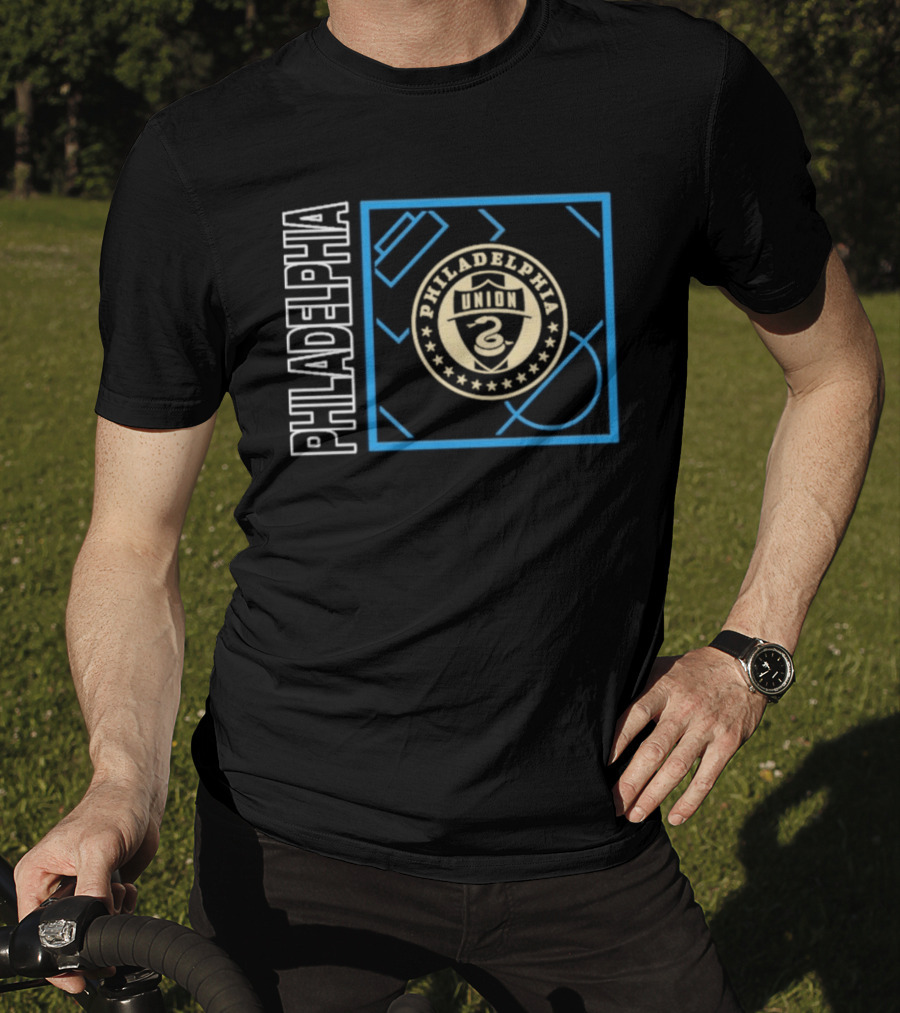 Philadelphia Union Black Big Tall Home Field Pop Personalized Soccer Gear T-Shirt