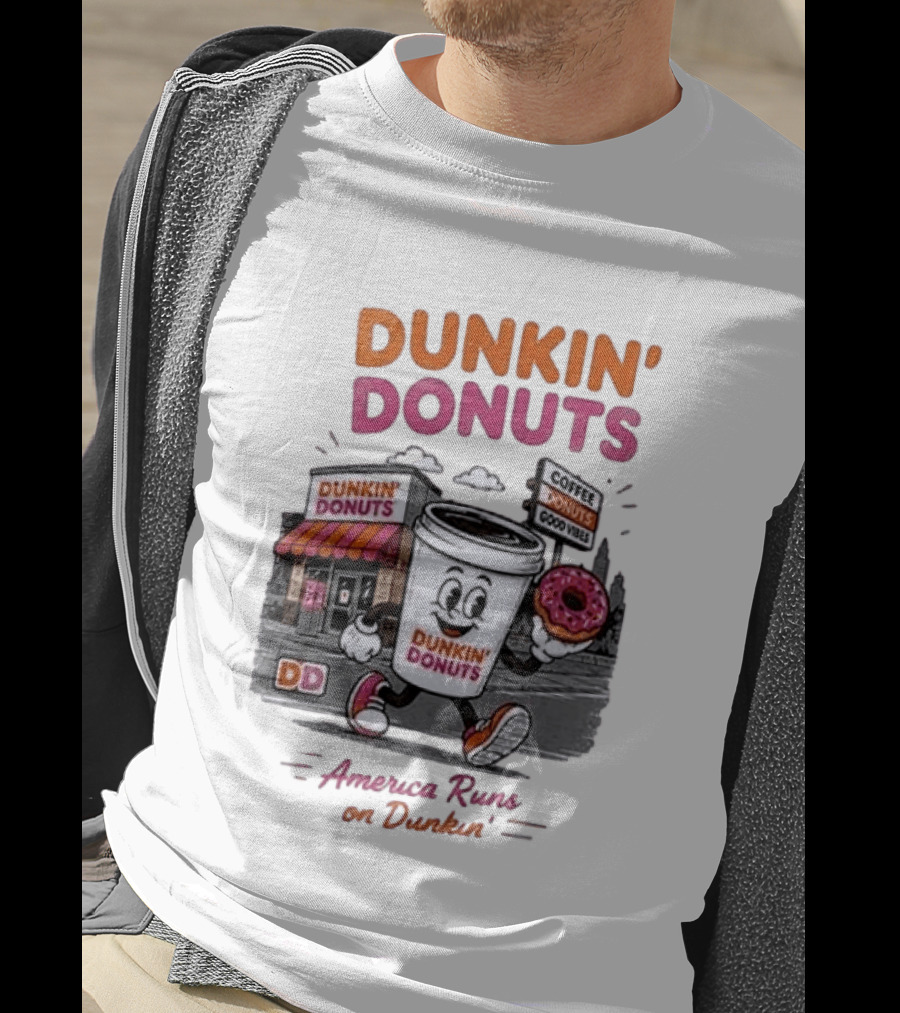 Dunkin' Donuts Coffee Good Vibes America Runs On Dunkin T-Shirt
