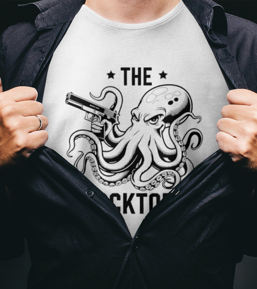 The Glocktopus Octopus Holding A Gun Graphic Image T-Shirt