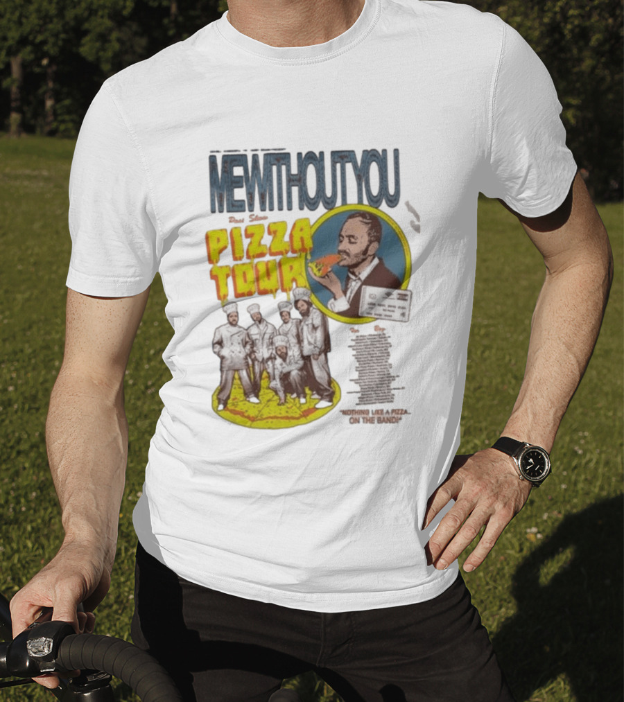 MeWithoutYou Pizza Tour Band Eating Slice T-Shirt