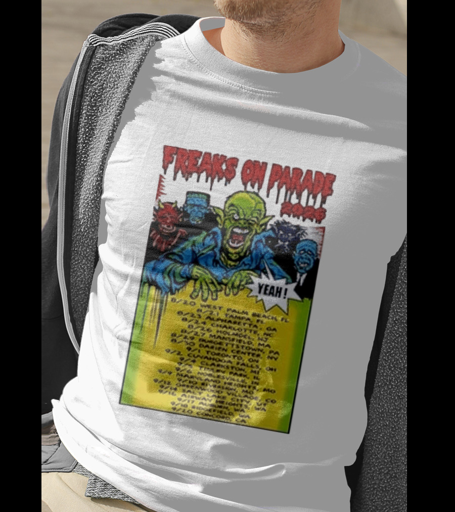 Freaks On Parade Tour 2023 Rob Zombie Dates West Palm Beach Tampa Atlanta Concord T-Shirt