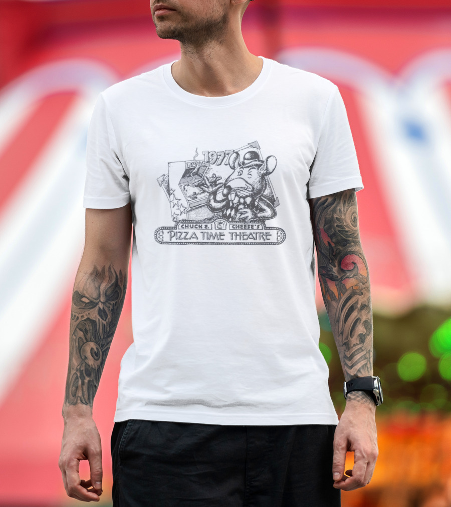 Chuck E Cheese's Pizza Time Theatre Vintage 1977 Pong Game Promo T-Shirt