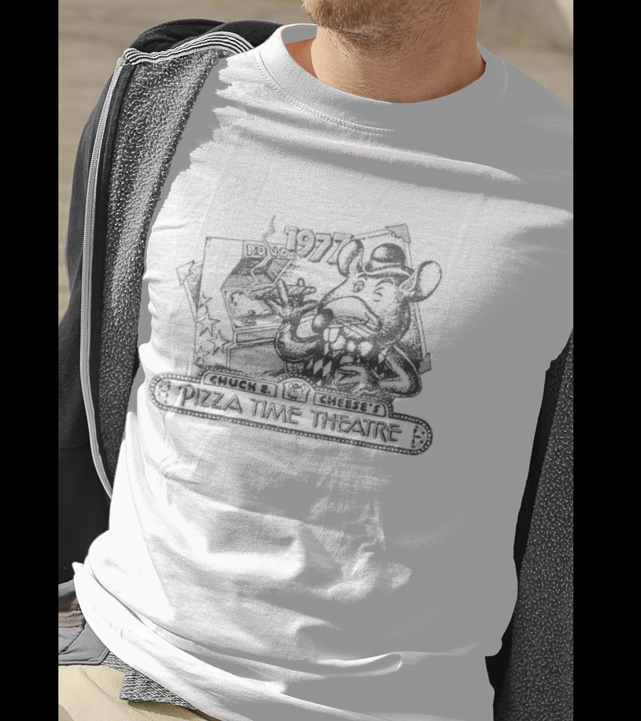 Chuck E Cheese's Pizza Time Theatre Vintage 1977 Pong Game Promo T-Shirt