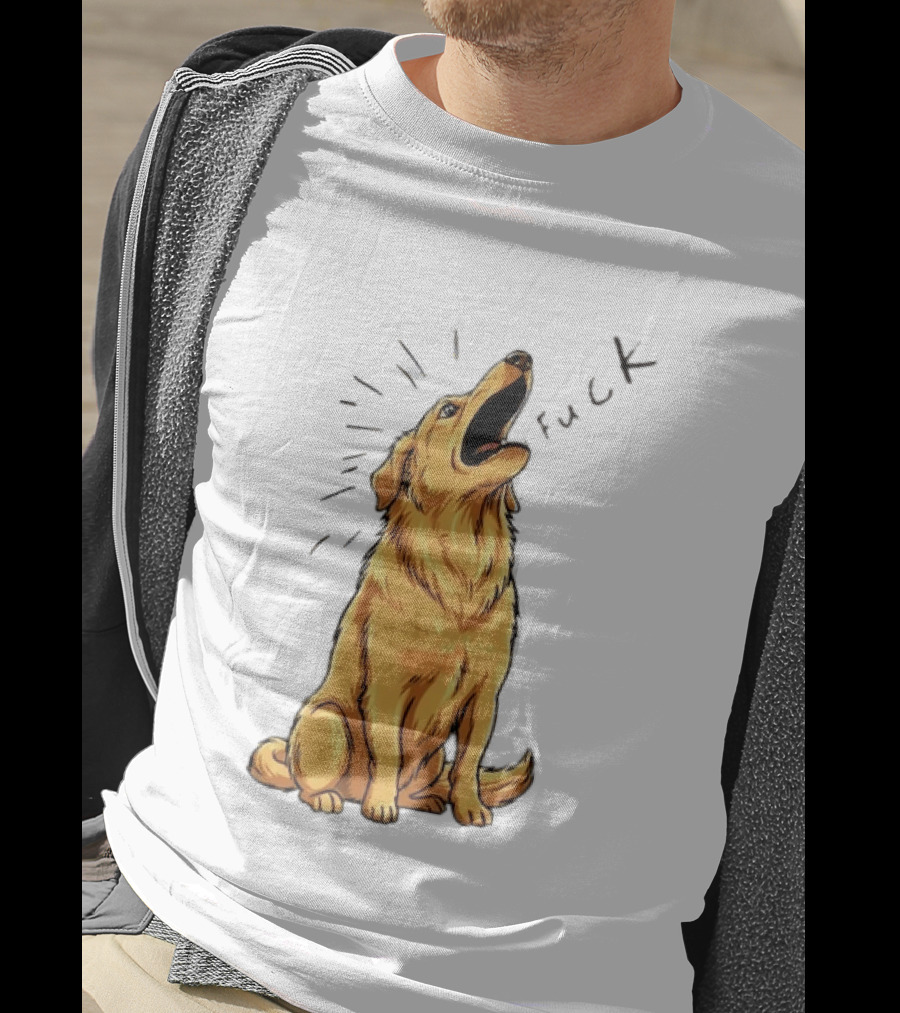 Howling Dog Saying Fuck Yellow Labrador Retriever Expression T-Shirt