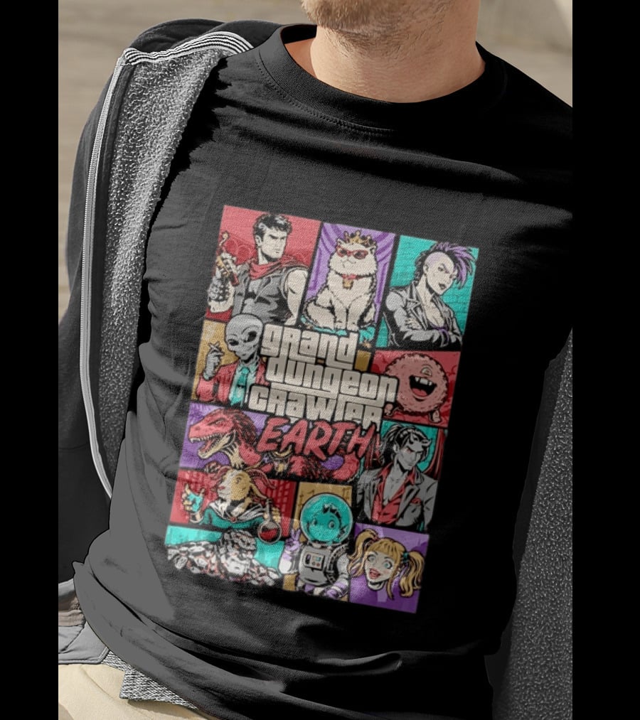 Grand Dungeon Crawler Earth Fantasy Characters Compilation T-Shirt