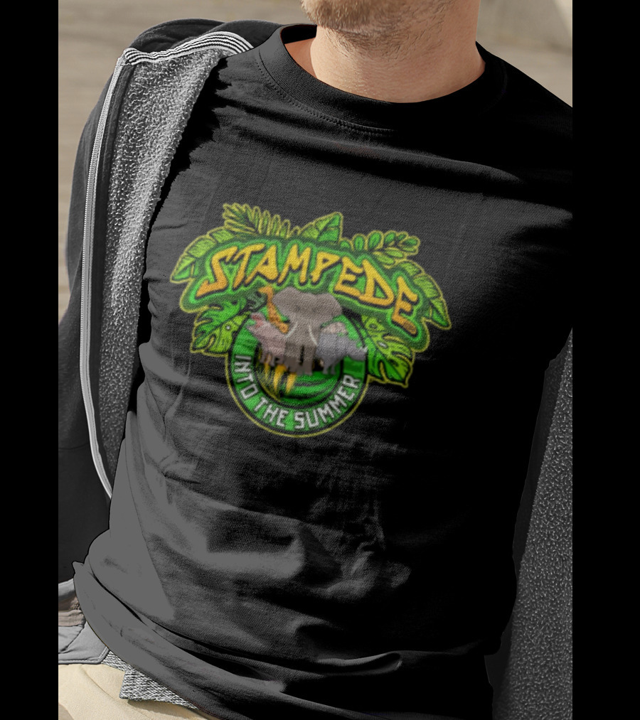Stampede Into The Summer Elephant Giraffe Hippo Tropical 2026 T-Shirt