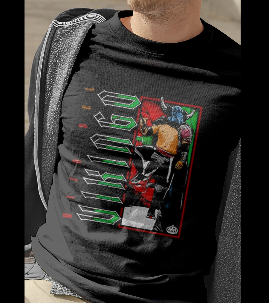 Hijo Del Vikingo Lucha Libre Wrestler Demon Mask Green Red White T-Shirt