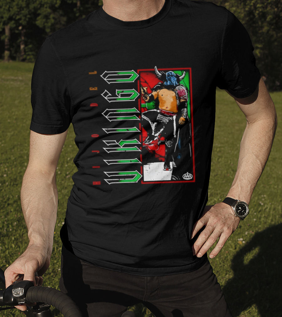 Hijo Del Vikingo Lucha Libre Wrestler Demon Mask Green Red White T-Shirt