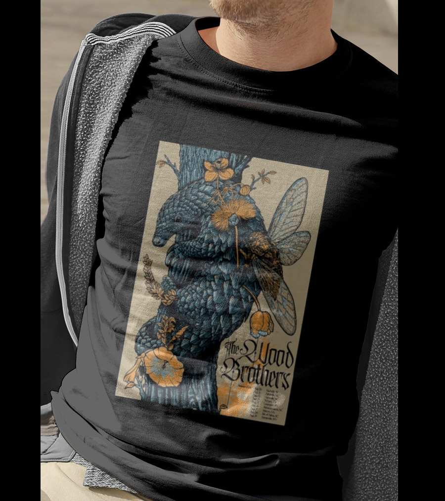 The Wood Brothers August 20 2026 Nashville TN Tour Pangolin And Cicada T-Shirt