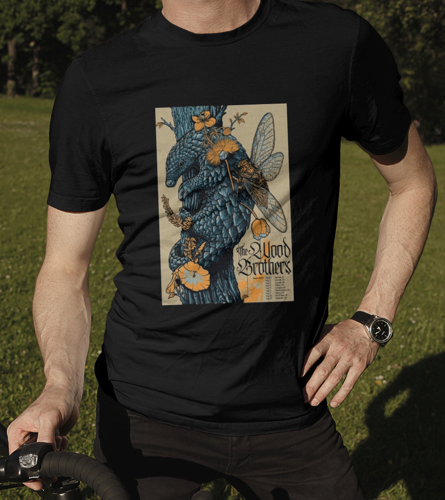 The Wood Brothers August 20 2026 Nashville TN Tour Pangolin And Cicada T-Shirt