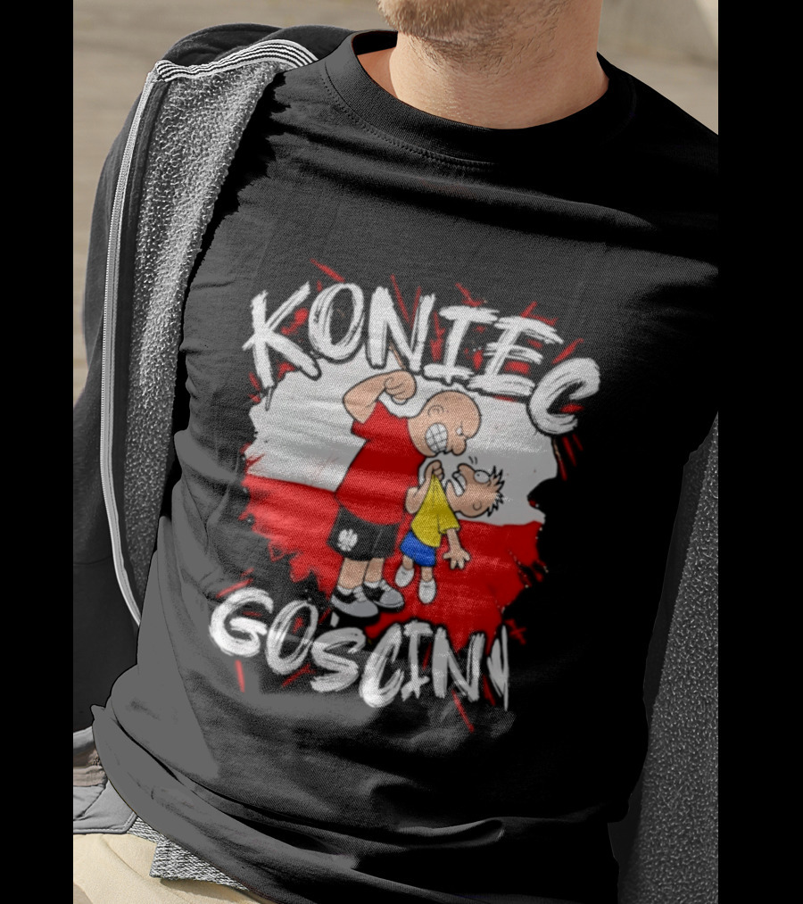 Koniec Gosciny Polish Football Cartoon Polska Flag T-Shirt