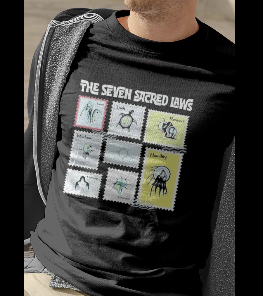 Native American The Seven Sacred Laws Love Truth Respect Wisdom Humility Honesty Courage T-Shirt