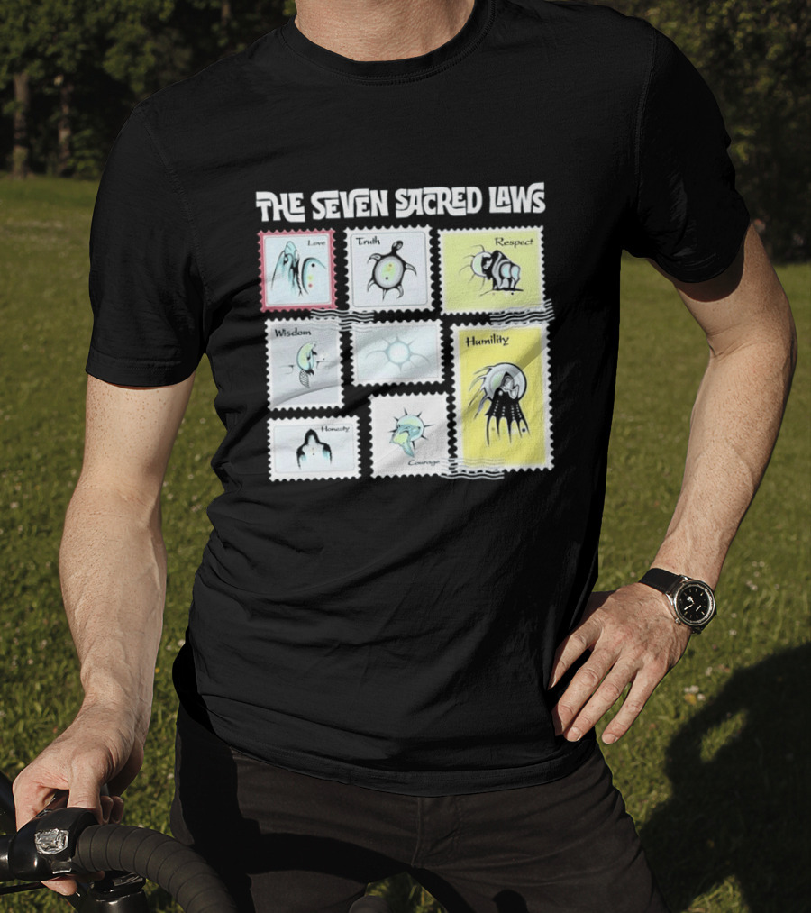 Native American The Seven Sacred Laws Love Truth Respect Wisdom Humility Honesty Courage T-Shirt