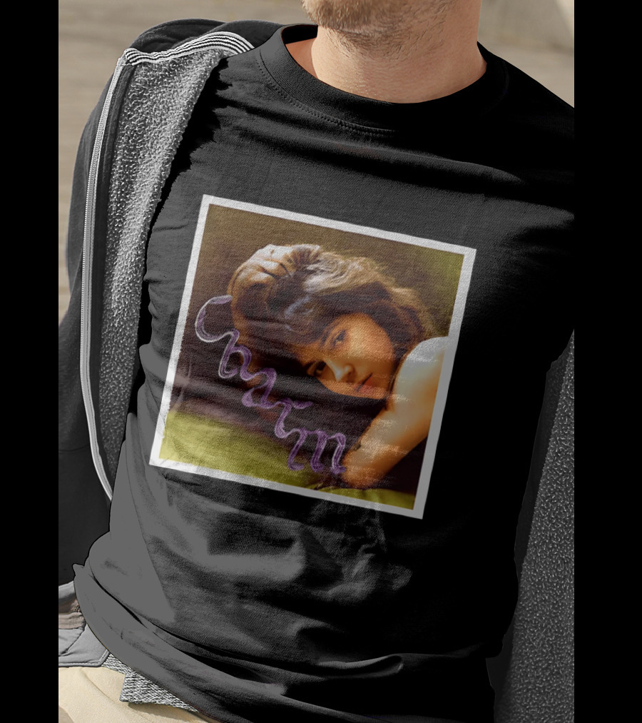Clairo Charm Album Cover Art Vintage Portrait With Purple T-Shirt