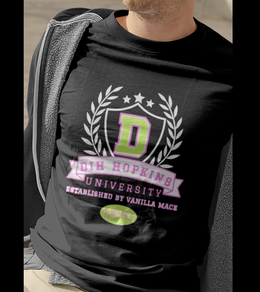 Dih Hopkins University Established By Vanilla Mace LXVII Crest T-Shirt