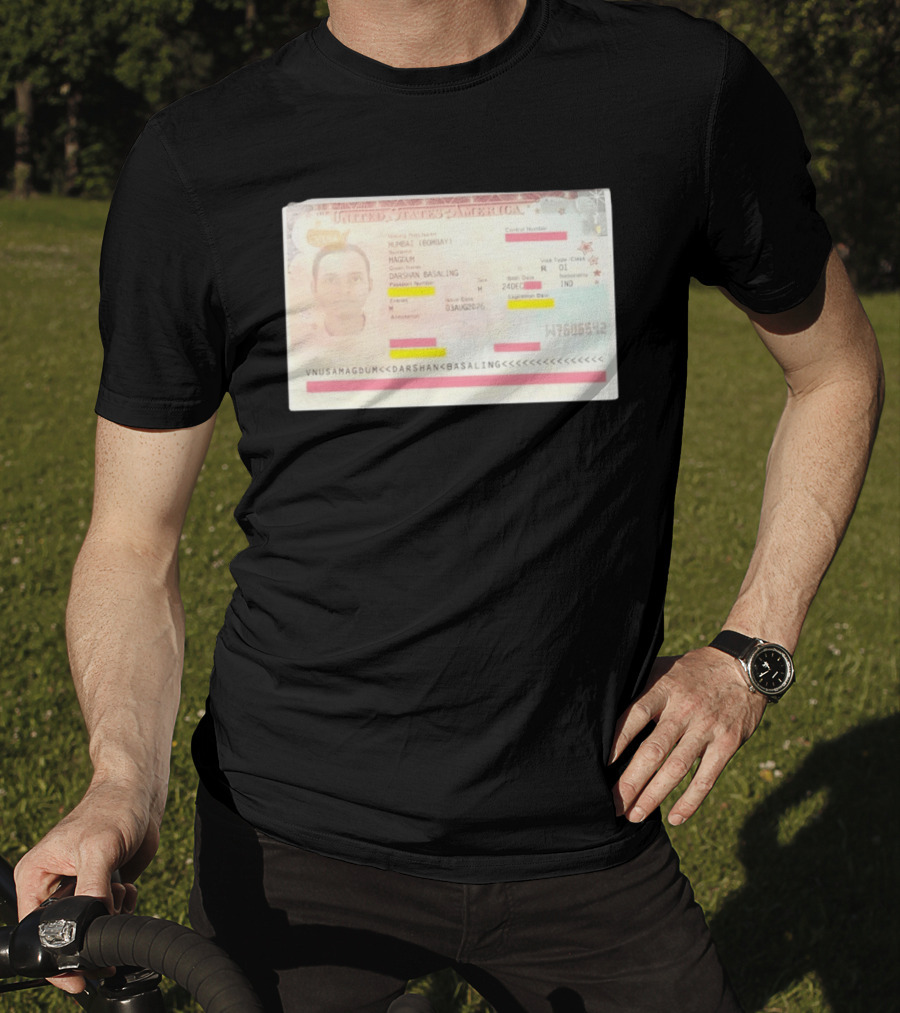 United States Of America Visa Darshan Basaling Magdum Mumbai Passport T-Shirt