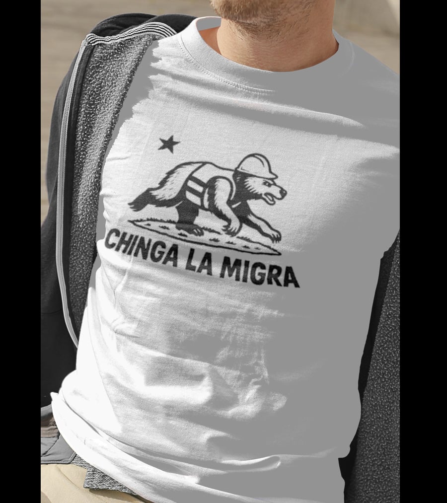 Bear Worker Chinga La Migra Star T-Shirt
