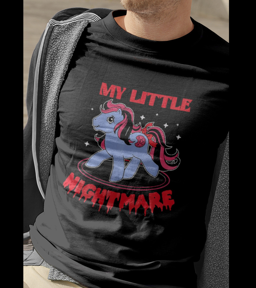 My Little Nightmare My Little Pony 80s Cartoon Dripping Red T-Shirt