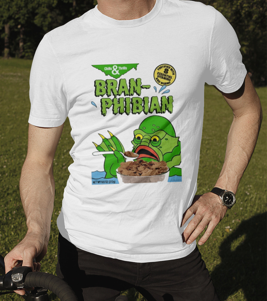 Bran Phibian Chills And Thrills Cereal Box Fortified With 8 Essential Vitamins And Worms T-Shirt