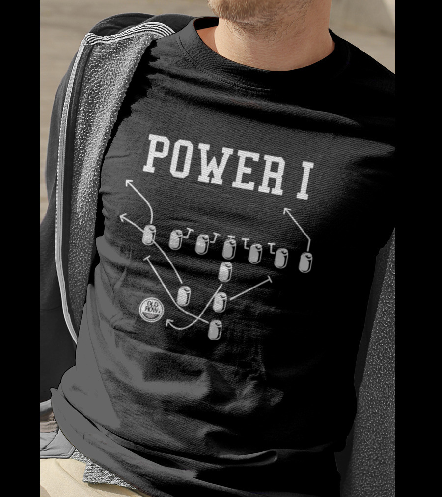 Power I Football Play Beer Can Formation T-Shirt