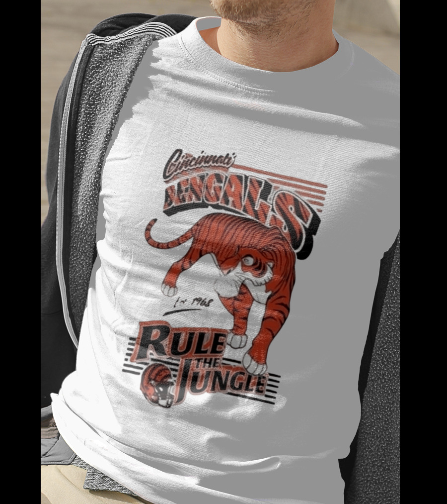 Cincinnati Bengals Rule The Jungle Tiger Graphic NFL Fan T-Shirt